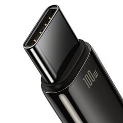 Volframo auksinis kabelis USB-USB-C 480Mb-s 100W 1m juodas 10185461 цена и информация | Кабели и провода | pigu.lt