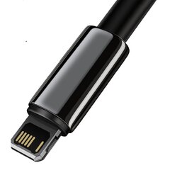 Tvirtas kabelis pintas USB laidas Iphone Lightning 2.4 A 2 m juodas 10183101 цена и информация | Адаптеры, USB-разветвители | pigu.lt