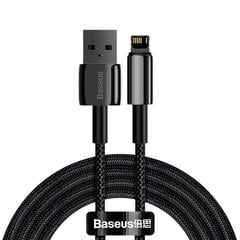 Tvirtas kabelis pintas USB laidas Iphone Lightning 2.4 A 2 m juodas 10183101 цена и информация | Адаптеры, USB-разветвители | pigu.lt