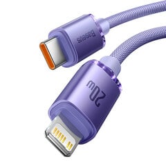 Laido laidas greitam įkrovimui ir duomenų perdavimui USB-C iPhone Lightning 20W 2m violetinė 10183721 цена и информация | Кабели для телефонов | pigu.lt