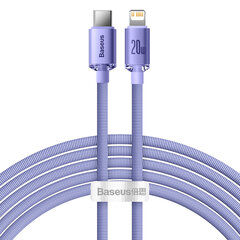 Laido laidas greitam įkrovimui ir duomenų perdavimui USB-C iPhone Lightning 20W 2m violetinė 10183721 цена и информация | Кабели для телефонов | pigu.lt