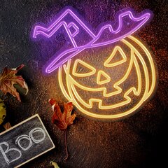 Neon Plexi LED Pumpkin Witch purple orange Fpne17 Forever Light kaina ir informacija | Pakabinami šviestuvai | pigu.lt