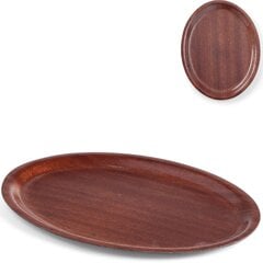 Противоскользящий деревянный поднос для официанта - овальный 23х16см. цена и информация | Посуда, тарелки, обеденные сервизы | pigu.lt