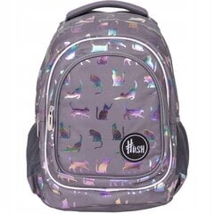 Mokyklinė kuprinė Hash AB330 Holo Ultraviolet Cats 502022130, 20 l цена и информация | Школьные рюкзаки, спортивные сумки | pigu.lt