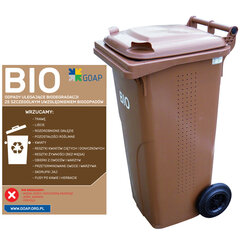 Atliekų konteineris Europlast BIO ,120L, rudas цена и информация | Уличные контейнеры, контейнеры для компоста | pigu.lt
