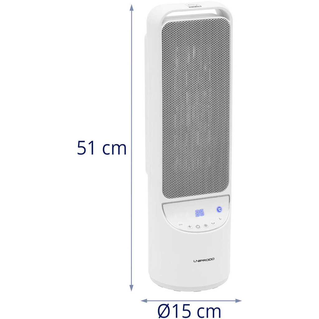 Elektrinis koloninis šildytuvas Uniprodo, 1200/2000 W kaina ir informacija | Šildytuvai | pigu.lt