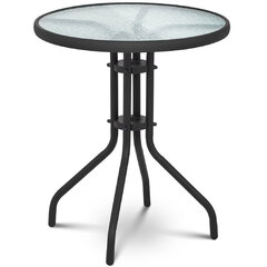 Balkono kavos staliukas Uniprodo, juodas цена и информация | Садовые столы, столики | pigu.lt