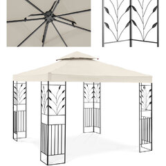 Pavėsinė Uniprodo, balta/smėlio цена и информация | Беседки, навесы, тенты | pigu.lt