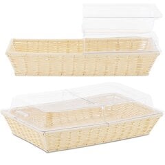 Stalo krepšelis duonai ir vaisiams su dangteliu, 530 x 328 x 140 mm kaina ir informacija | Virtuvės įrankiai | pigu.lt