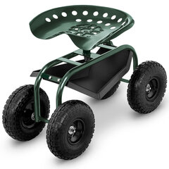 Sėdynė ant ratų Hillvert 10090178, žalia/juoda kaina ir informacija | Sodo įrankiai | pigu.lt