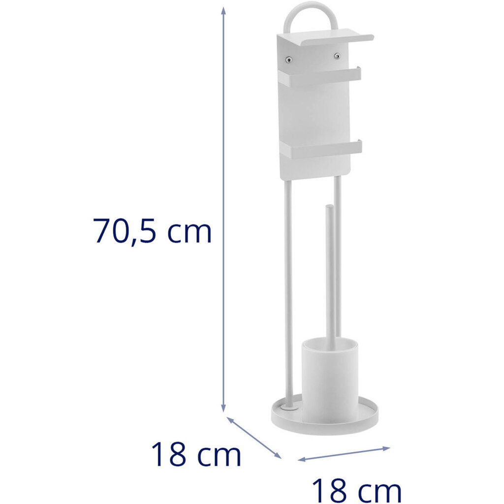 Tualeto popieriaus laikiklio stovas su tualeto šepečiu, baltas цена и информация | Vonios kambario aksesuarai | pigu.lt