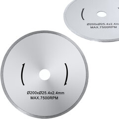 Diskinio pjūklo diskas plytelių pjovimui su deimantiniu peiliuku Dia kaina ir informacija | Pjūklai, pjovimo staklės | pigu.lt