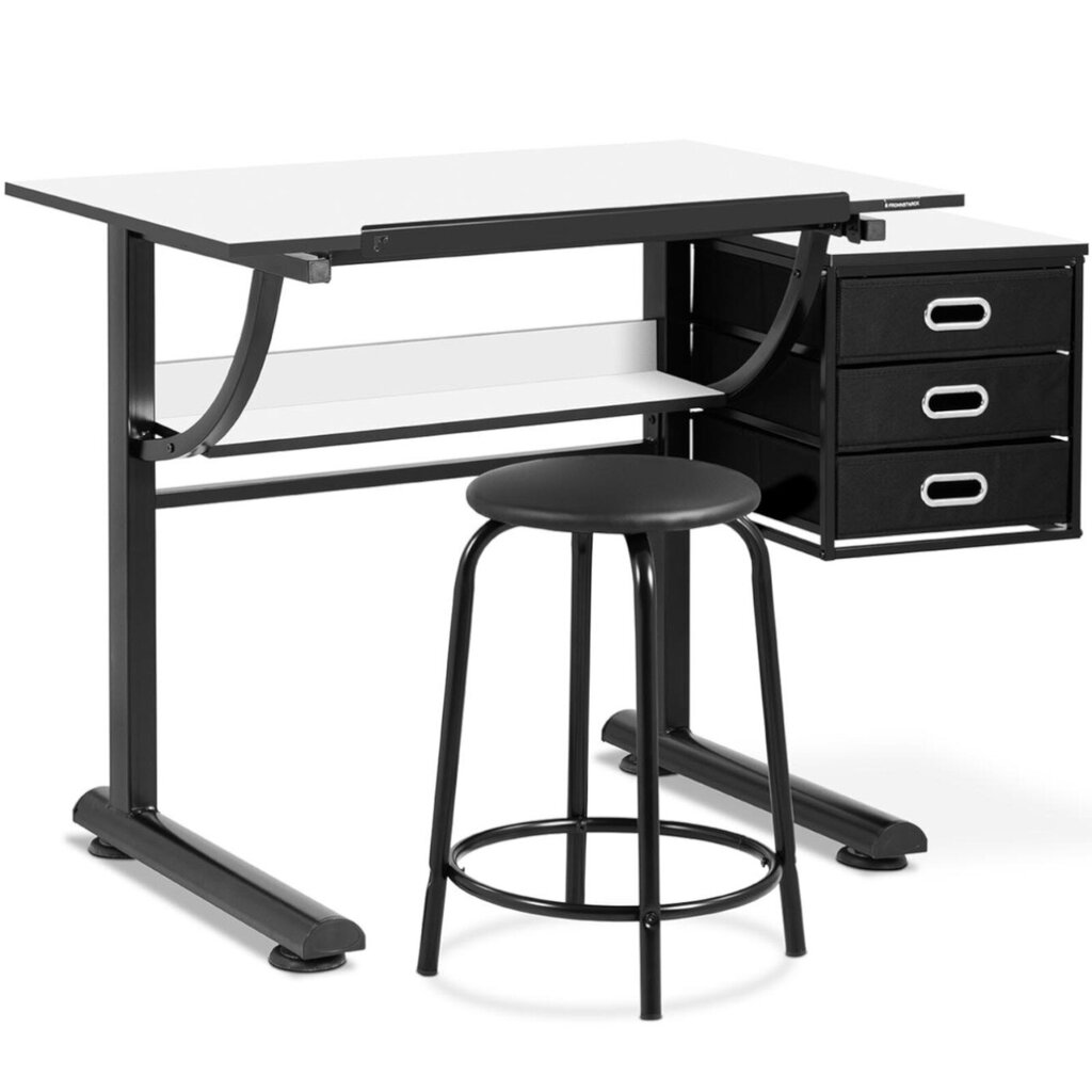 Kompiuterio stalas, juodas/baltas цена и информация | Kompiuteriniai, rašomieji stalai | pigu.lt