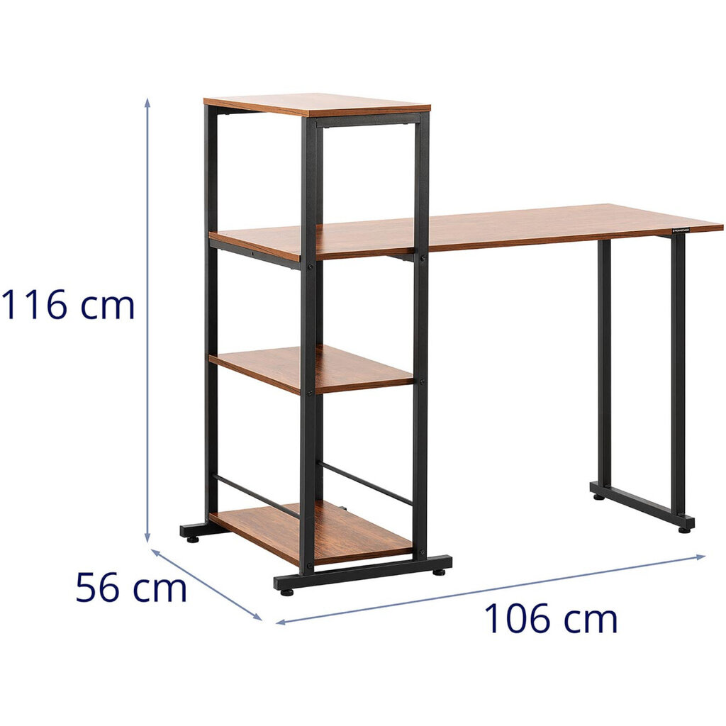 Kompiuterinis stalas su lentynomis From&Starck, rudas/juodas цена и информация | Kompiuteriniai, rašomieji stalai | pigu.lt