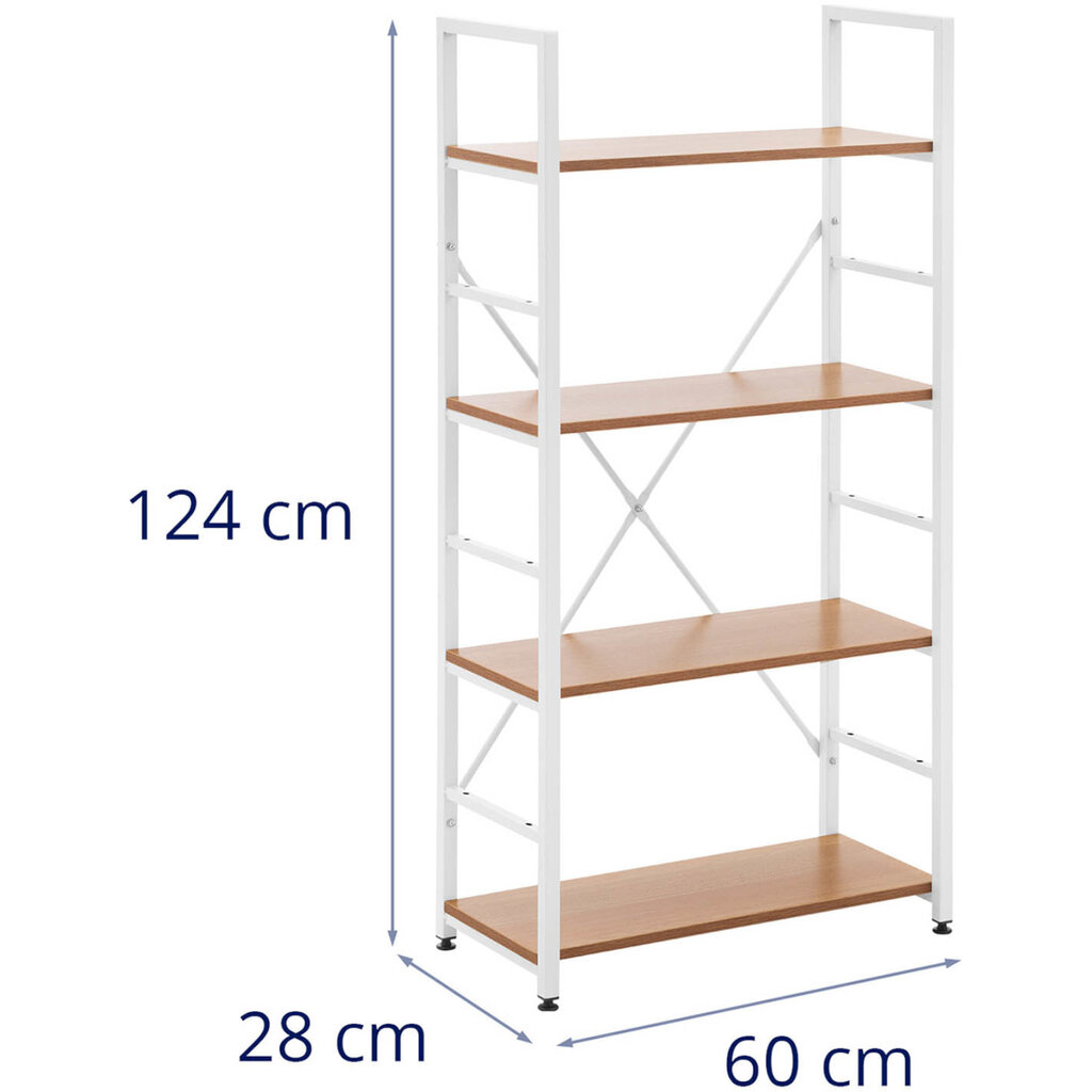 Pramoninė knygų spinta su plieniniu rėmu 28 x 60 x 124 cm - balta 10157761 kaina ir informacija | Sandėliavimo lentynos | pigu.lt