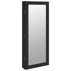 Veidrodinė papuošalų spintelė vidaXL, 37.5x10x90 cm, juoda цена и информация | Зеркала | pigu.lt