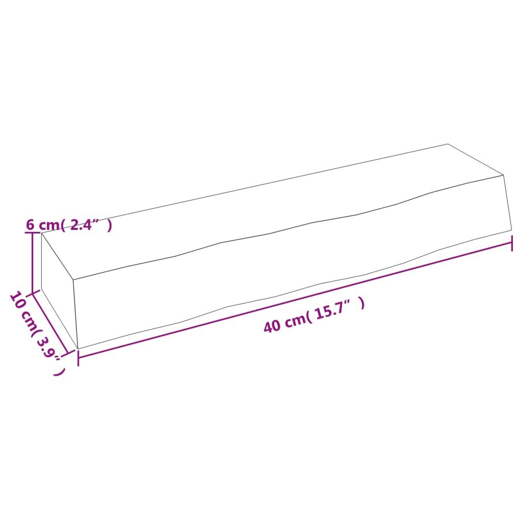 Sieninė lentyna vidaXL, 40x10x6 cm, ruda kaina ir informacija | Lentynos | pigu.lt