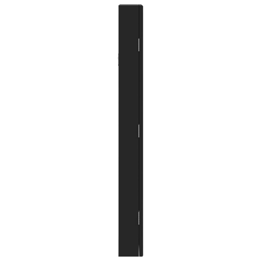 Veidrodinė papuošalų spintelė vidaXL, 31.5x9x90 cm, juoda kaina ir informacija | Veidrodžiai | pigu.lt