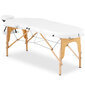 Nešiojamas sulankstomas masažo stalas su mediniu rėmu Colmar White iki 227 kg baltas 10140001 kaina ir informacija | Masažo reikmenys | pigu.lt