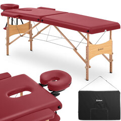 Toulouse Red nešiojamas sulankstomas medinis masažinis lovos staliukas iki 227 kg raudonas 10139761 kaina ir informacija | Baldai grožio salonams | pigu.lt