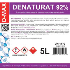 Denatūruotas alkoholis denatūruotas D-MAX 5L 10068181 kaina ir informacija | Valikliai | pigu.lt