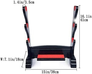 Трехуровневая подставка для самурайских катан 41x38 см, черная цена и информация | Детали интерьера | pigu.lt