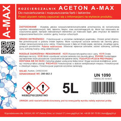 Acetono tirpiklio valiklis A-MAX 5L 10068141 kaina ir informacija | Mechaniniai įrankiai | pigu.lt