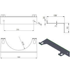 Sieninis laikiklis 1 dujų balionui maks. 250 mm PRO-LINE cilindrai 10134391 kaina ir informacija | Mechaniniai įrankiai | pigu.lt