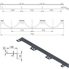 Sieninis laikiklis 3 dujų balionams maks. 250 mm PRO-LINE cilindrai 10134411 kaina ir informacija | Mechaniniai įrankiai | pigu.lt