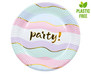 Одноразовые бумажные тарелки Elegant party 19.5 см цена и информация | Праздничная одноразовая посуда | pigu.lt