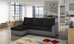 Универсальный мягкий угловой диван Livio, серый / черный