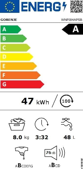 Gorenje WNPI84APSB kaina ir informacija | Skalbimo mašinos | pigu.lt