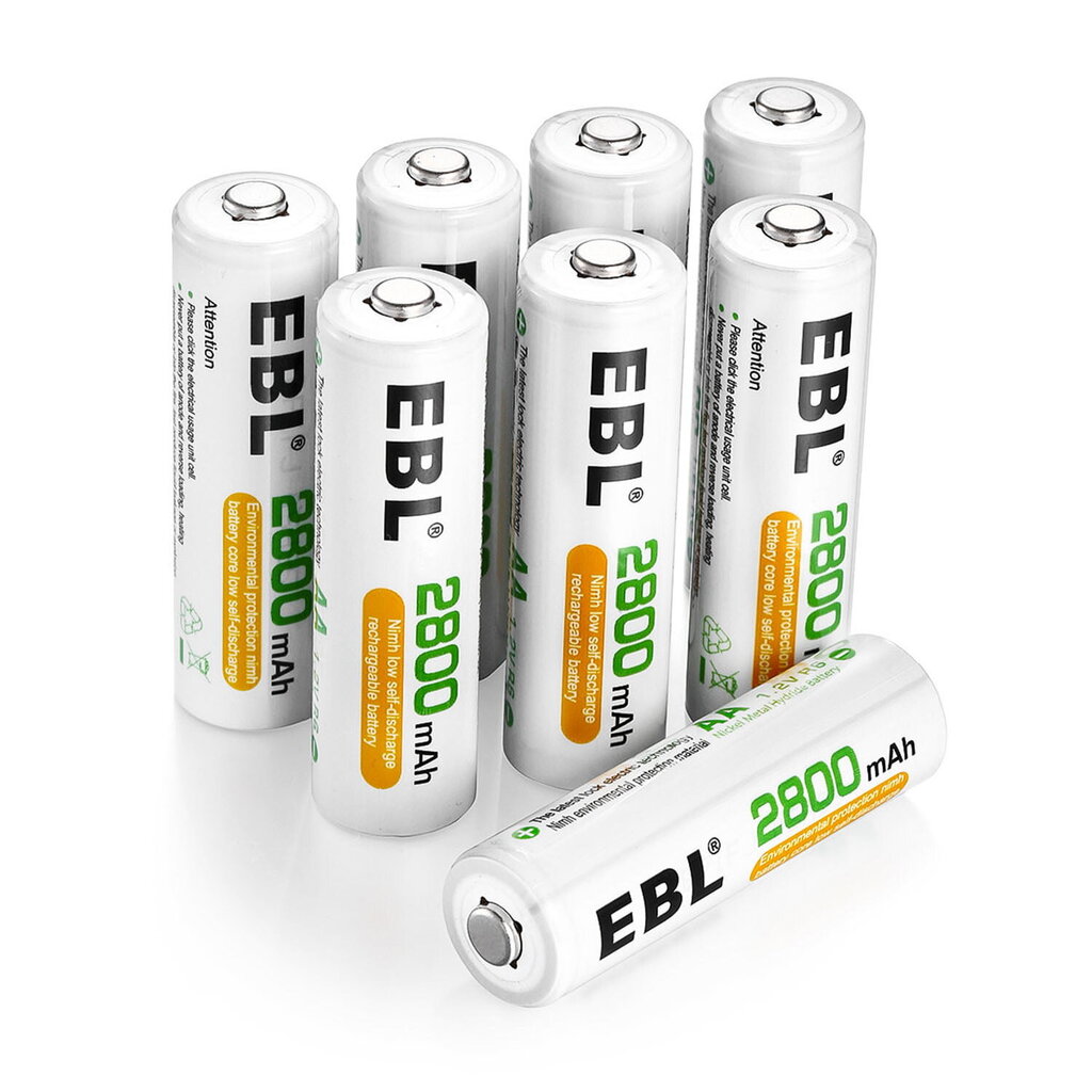 Įkraunamos baterijos, EBL, AA, Ni-MH, 2800 mAh, 8 vnt. kaina ir informacija | Elementai | pigu.lt