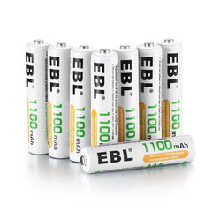 Įkraunamos baterijos, EBL, AAA, Ni-MH, 1100 mAh, 8 vnt. kaina ir informacija | Elementai | pigu.lt