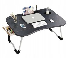 Sulankstomas nešiojamojo kompiuterio staliukas, 60x40, juodas kaina ir informacija | Kompiuteriniai, rašomieji stalai | pigu.lt