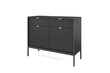 Komoda AKL Furniture Nova Sands KSZ104, juoda kaina ir informacija | Komodos | pigu.lt