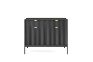 Komoda AKL Furniture Nova Sands KSZ104, juoda kaina ir informacija | Komodos | pigu.lt