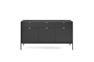 Komoda AKL Furniture Nova Sands KSZ154, juoda kaina ir informacija | Komodos | pigu.lt
