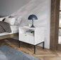 Spintelė prie lovos AKL Furniture Nova Sands S54, balta kaina ir informacija | Spintelės prie lovos | pigu.lt