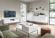 Komoda AKL Furniture Nova Sands K104, balta kaina ir informacija | Komodos | pigu.lt