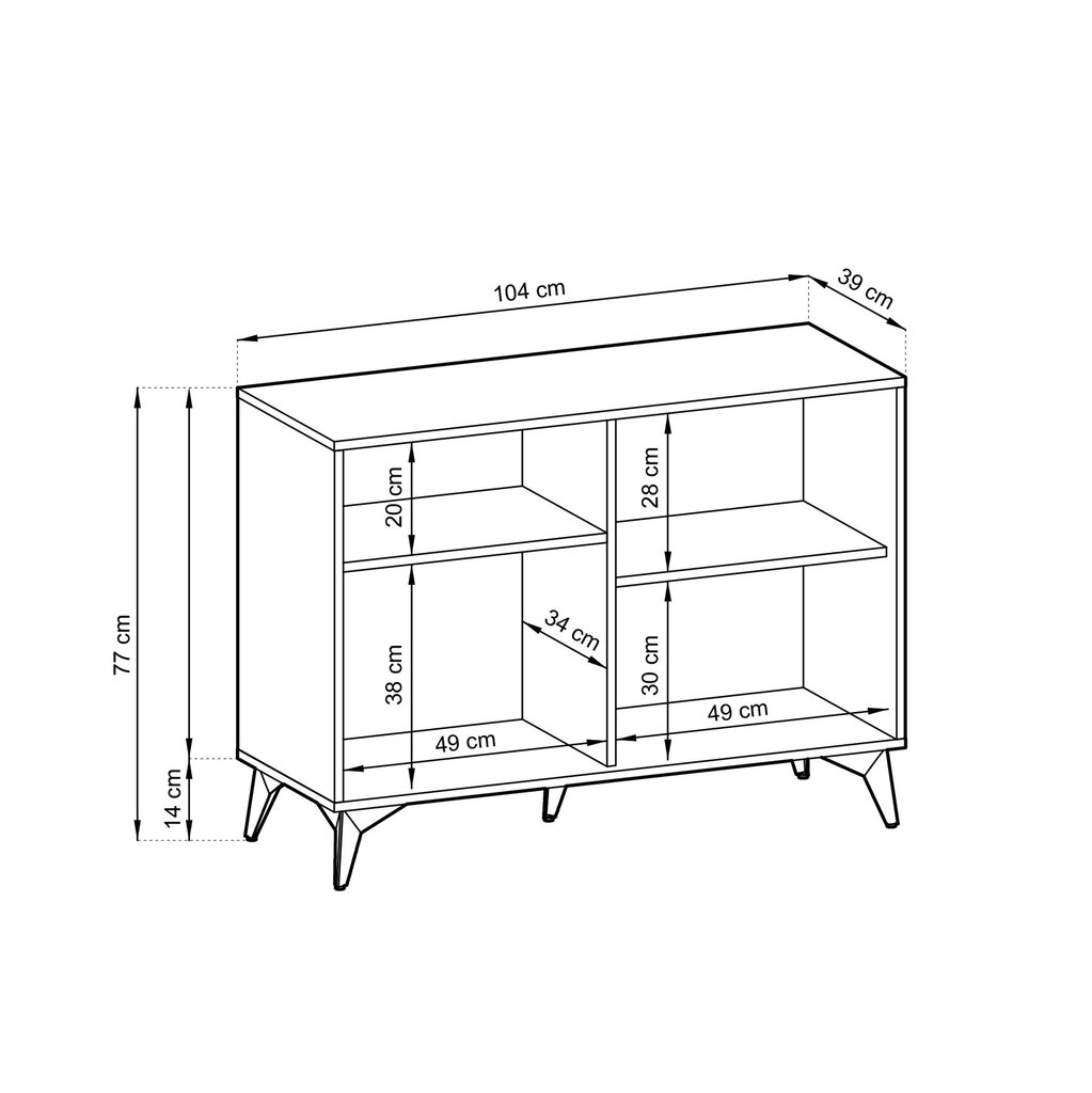 Komoda AKL Furniture Diamond Sands K104, ruda/juoda цена и информация | Komodos | pigu.lt