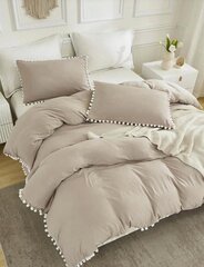 Комплект постельного белья Pom Pom Decor (264x229 см), бежевый цена и информация | Постельное белье | pigu.lt