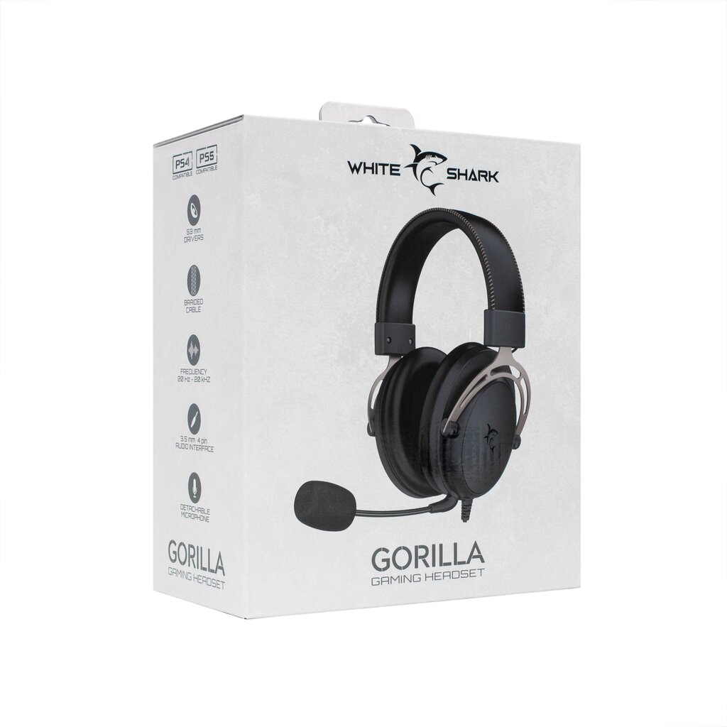 White Shark GH-2341 Gorilla Black kaina ir informacija | Ausinės | pigu.lt