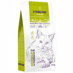 Nekmar cat grain free sterilized maistas sterilizuotoms katėms, 1.5kg kaina ir informacija | Sausas maistas katėms | pigu.lt