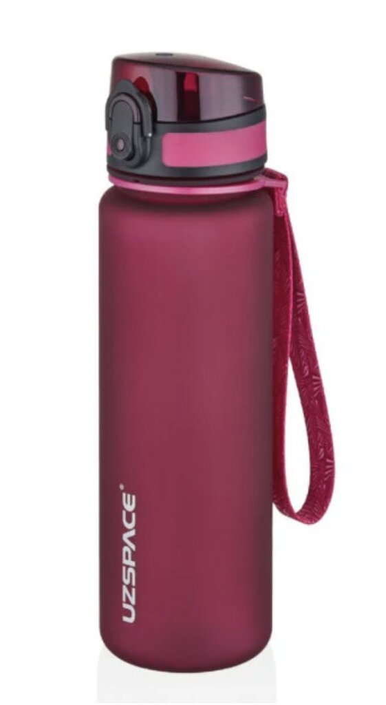 Gertuvė UZSPACE TRITAN 500 ml, plastikas be BPA - 3026-PURPLISH-RED - Bordo kaina ir informacija | Gertuvės | pigu.lt