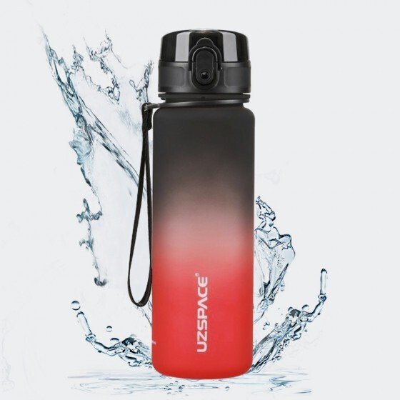 Gertuvė UZSPACE TRITAN 500 ml, plastikas be BPA - 3026-BLACK-RED. -Juoda-raudona kaina ir informacija | Gertuvės | pigu.lt
