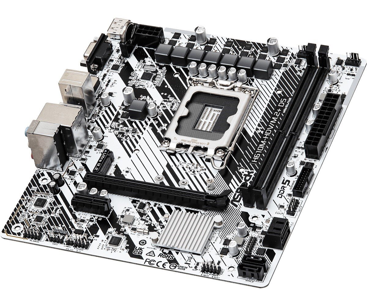 ASRock H610M-HDV/M.2+ D5 kaina ir informacija | Pagrindinės plokštės | pigu.lt