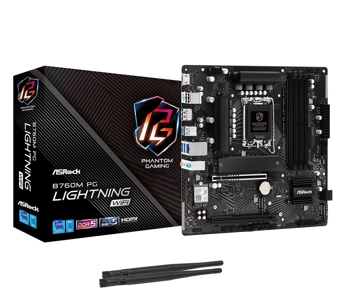 Материнская плата ASRock B760M PG Lightning WiFi цена | pigu.lt