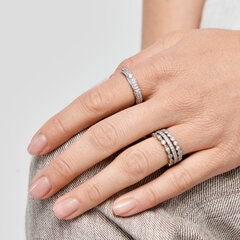 Sidabrinis žiedas su cirkoniu moterims R0125 kaina ir informacija | Žiedai | pigu.lt