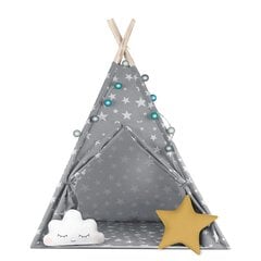 Палатка со звездными огнями Kids Tipi Tent, серая цена и информация | Детские игровые домики | pigu.lt